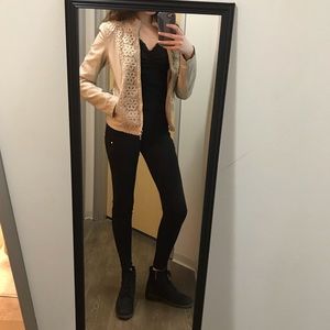 Women’s Tan Fake Leather Jacket Sz S